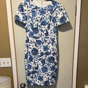 Calvin Klein Blue and White Floral Mini Dress
